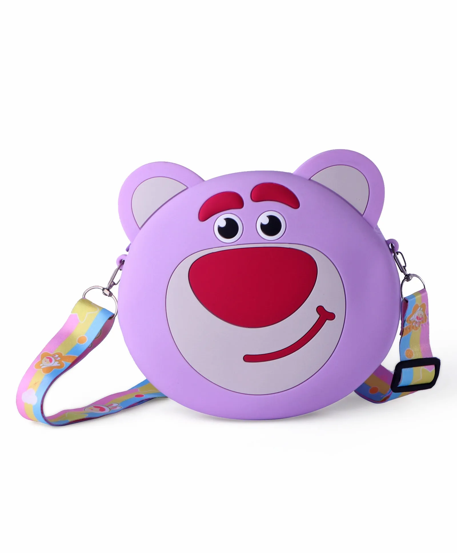 CRAZY BEAR FACE SILICON SLING BAG - PURPLE