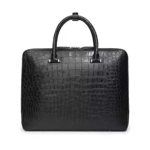 Crocodile Leather Briefcase Black