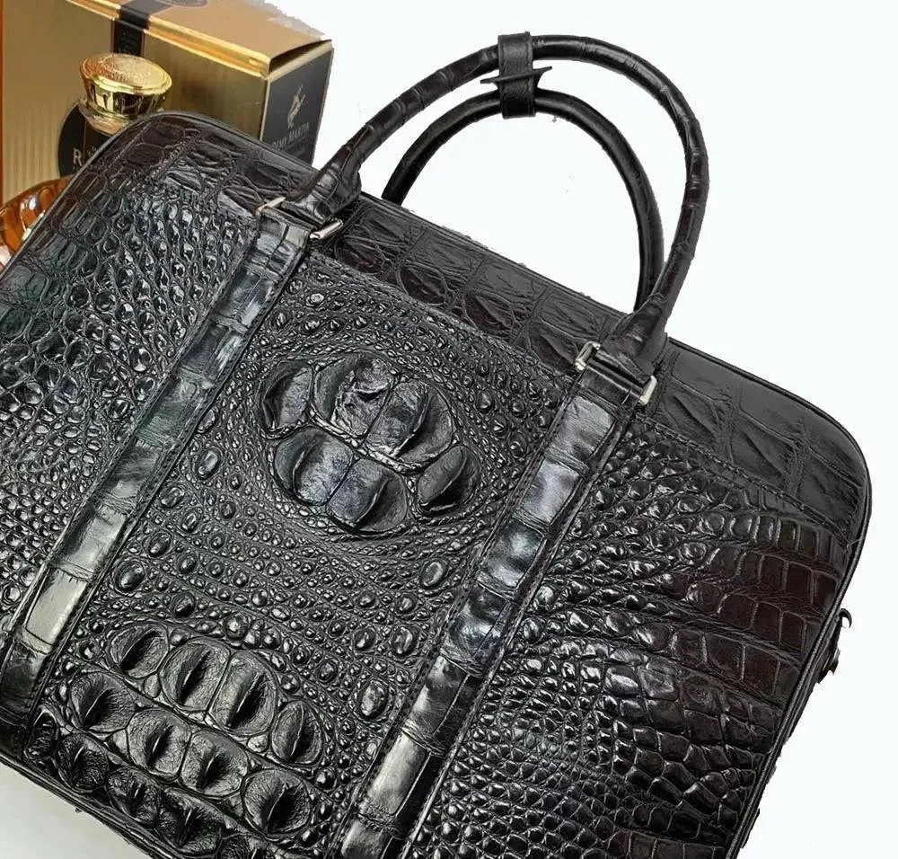 Crocodile Leather Briefcase Extra Large