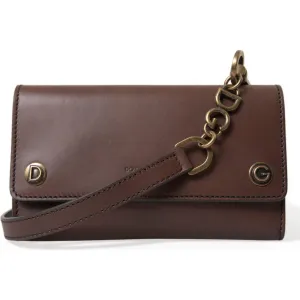 Dolce & Gabbana Elegant Leather Shoulder Bag in Rich Brown