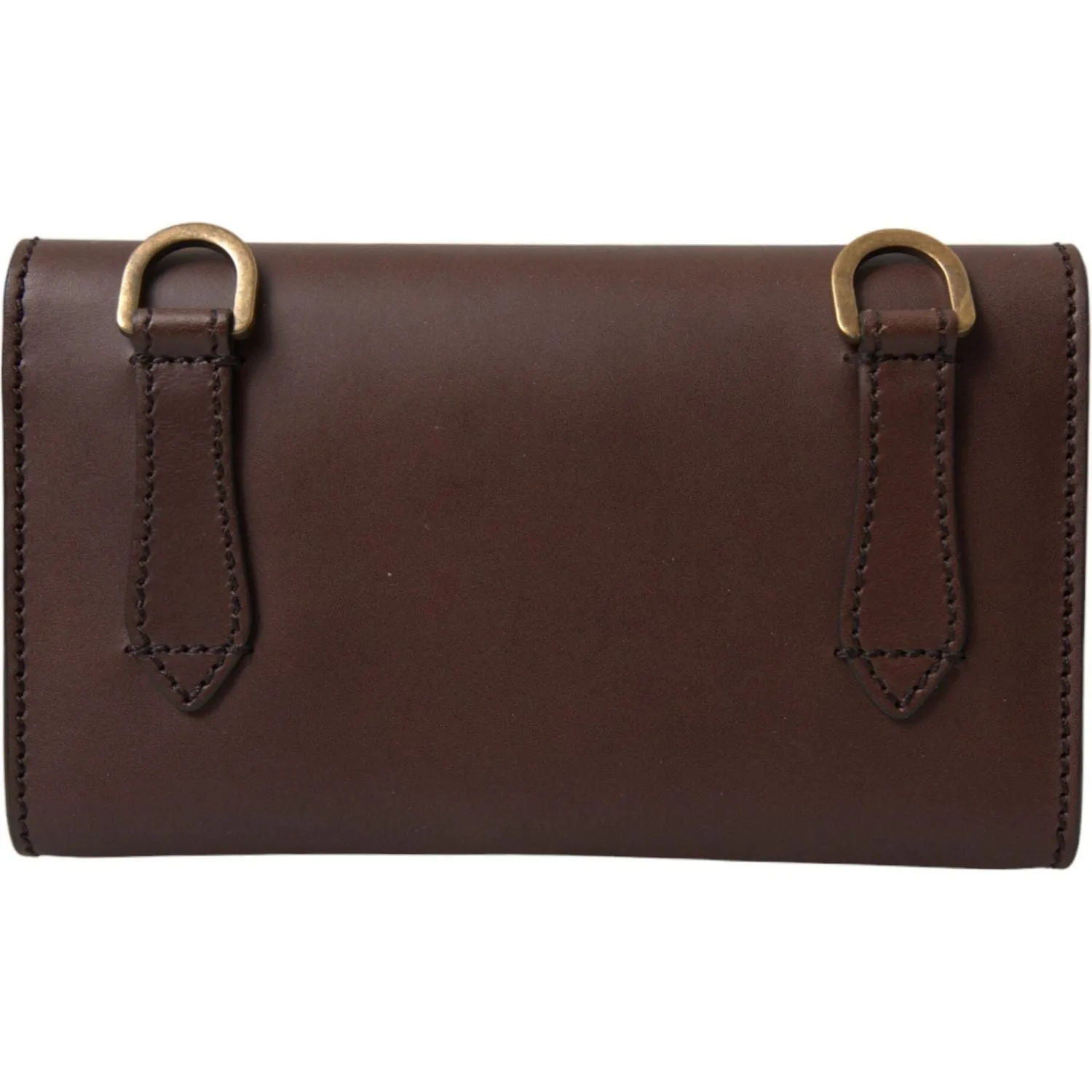 Dolce & Gabbana Elegant Leather Shoulder Bag in Rich Brown