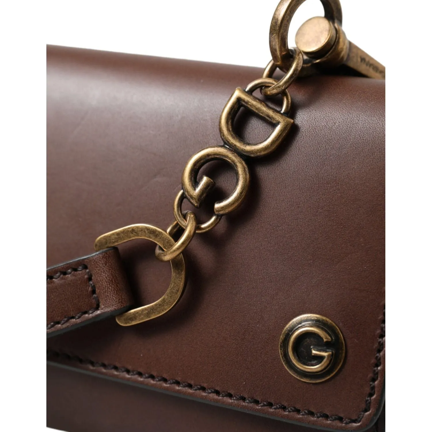 Dolce & Gabbana Elegant Leather Shoulder Bag in Rich Brown