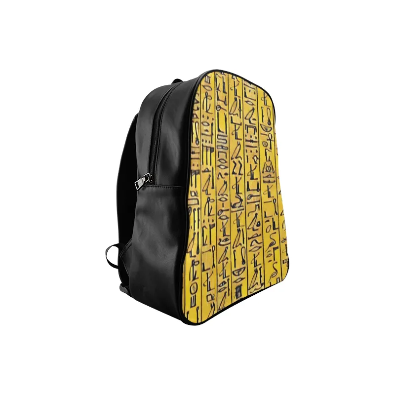 Egyptian Hieroglyphics Leather Bookbag