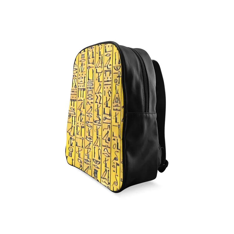 Egyptian Hieroglyphics Leather Bookbag