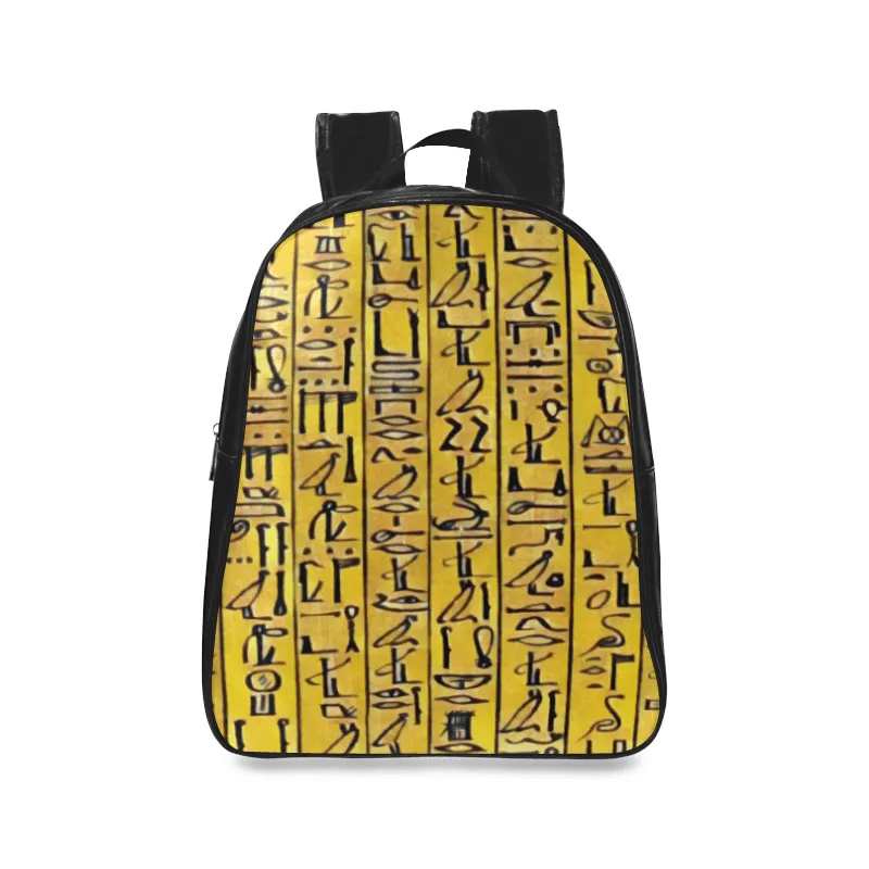 Egyptian Hieroglyphics Leather Bookbag