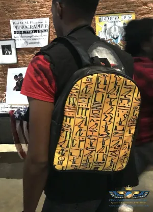 Egyptian Hieroglyphics Leather Bookbag