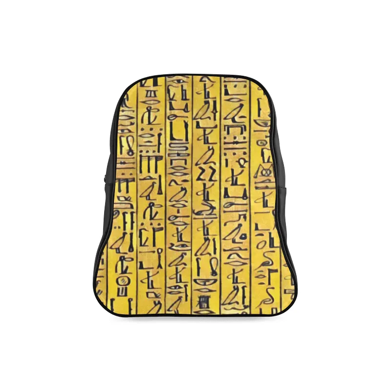 Egyptian Hieroglyphics Leather Bookbag