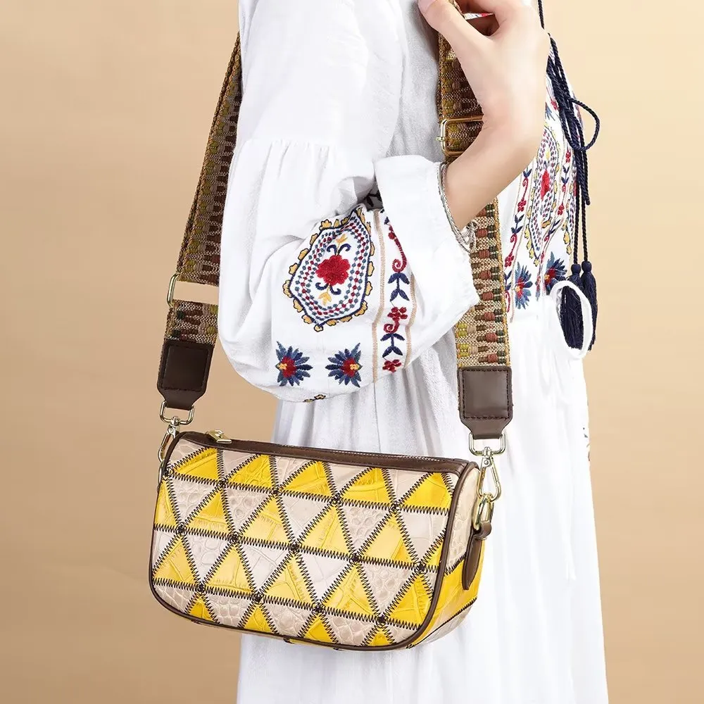 Elegant Cowhide Crossbody Shoulder Bag