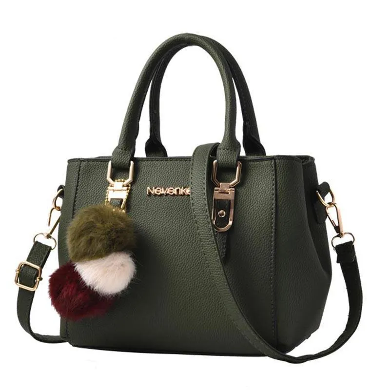 Elegant Handbag With Pompoms