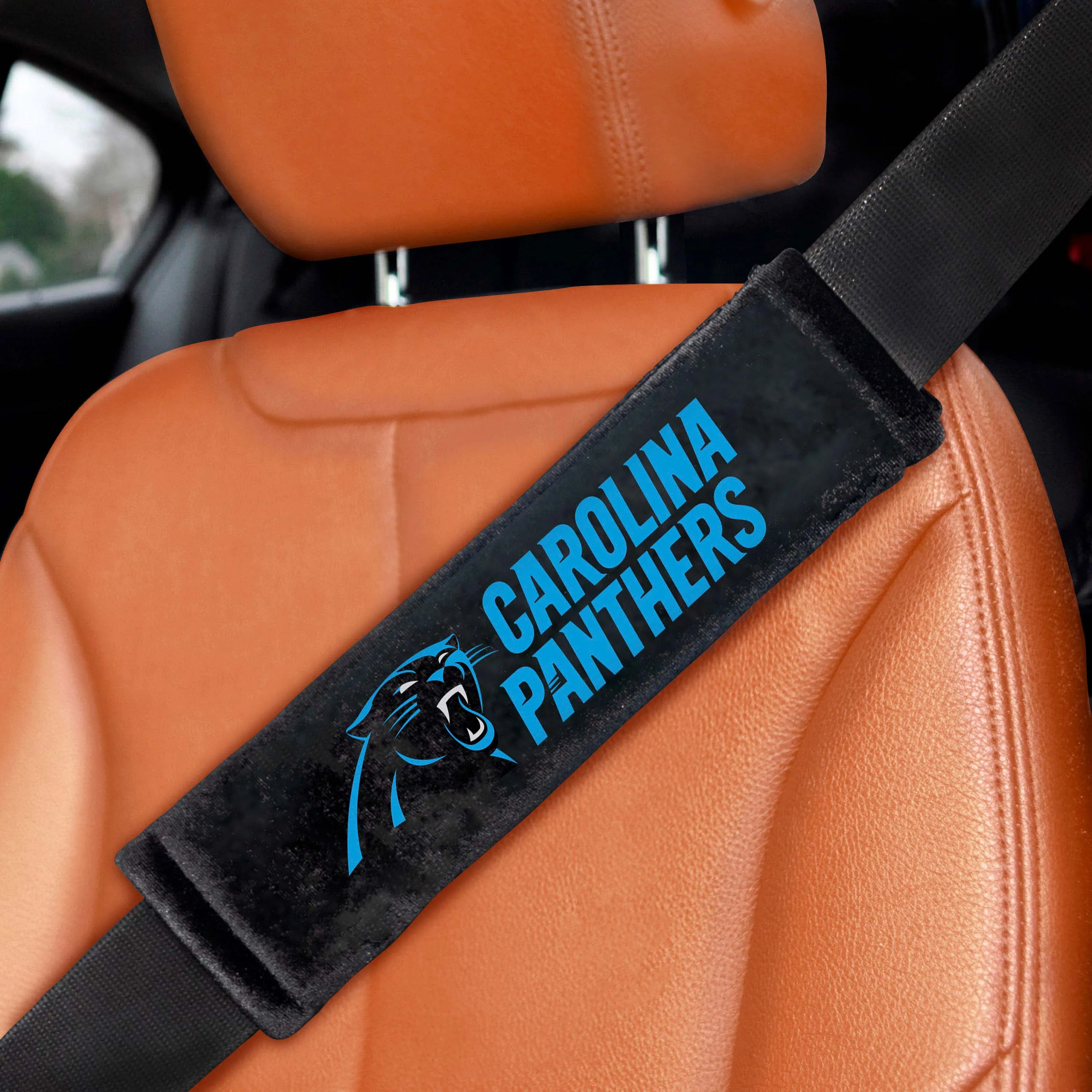 Fanmats Carolina Panthers Embroidered Seatbelt Pad - 2 Pieces