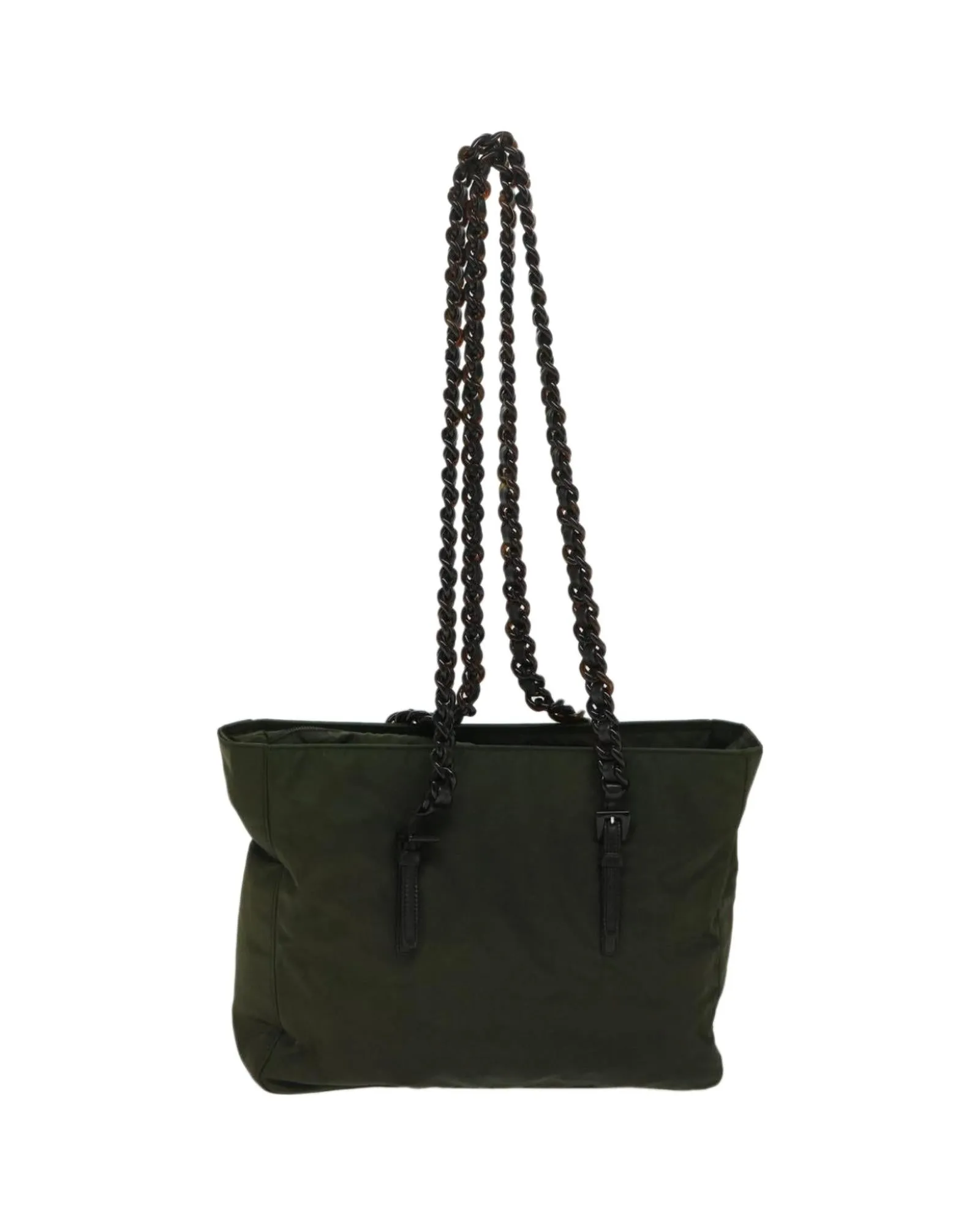 Green Nylon Chain Shoulder Bag by Prada