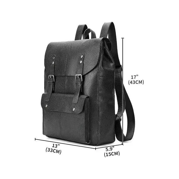 LeatherLux Cowhide Business Travel Organizer Backpack