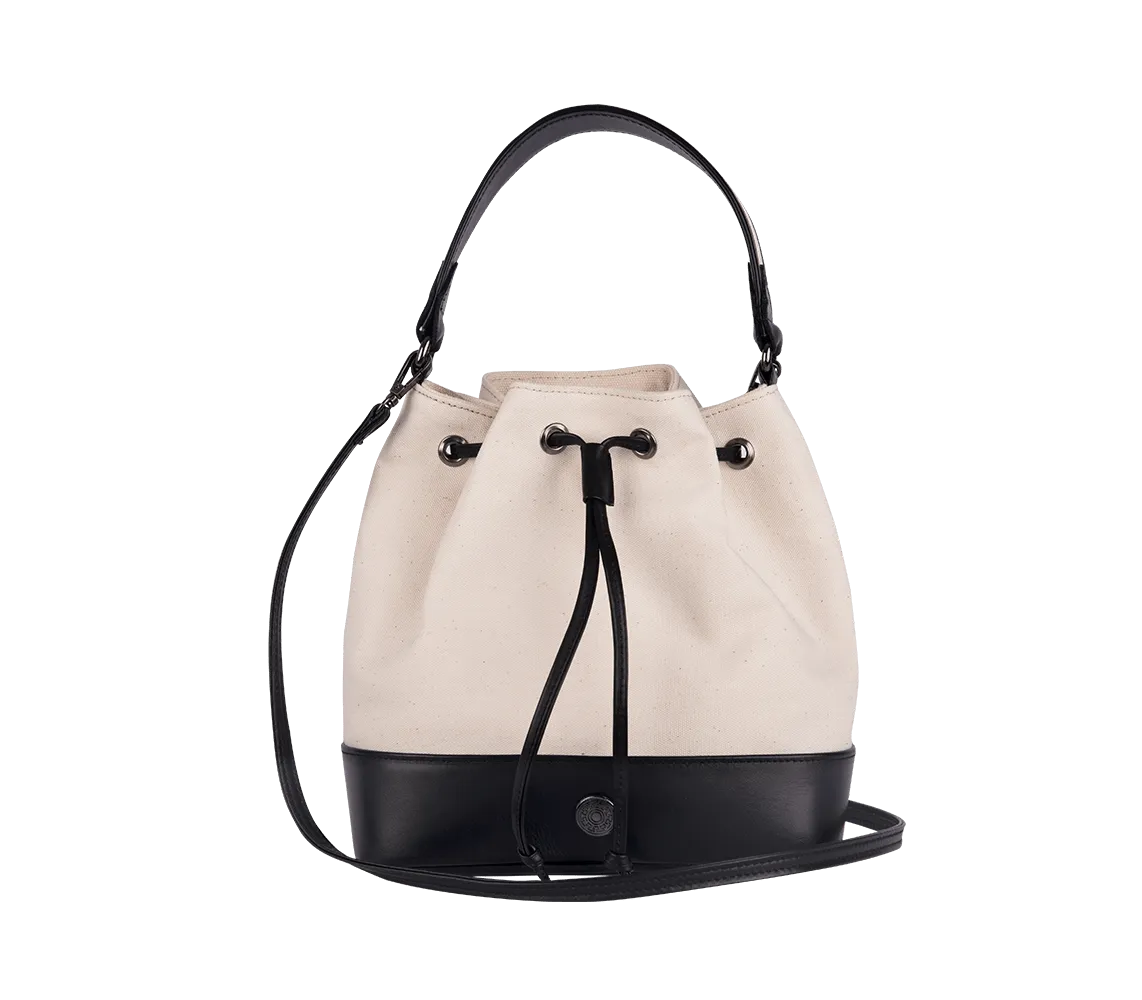 Leros Canvas & Leather Mini Bucket Bag