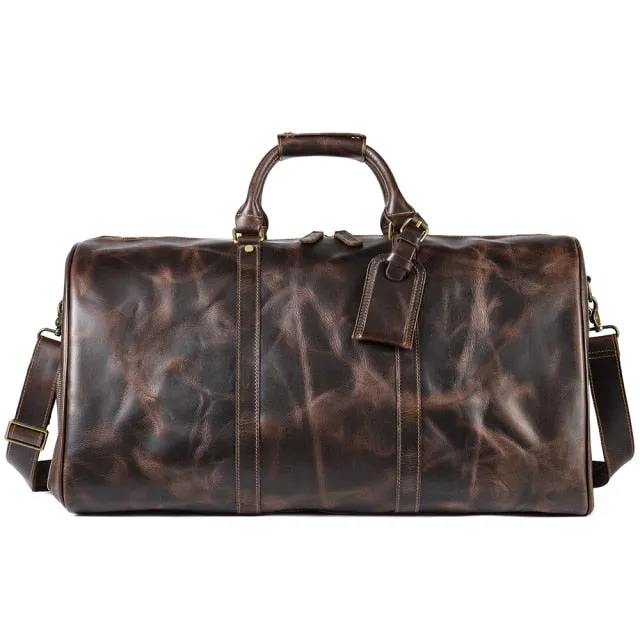 LuxeLeather Traveler's Laptop Messenger Bag