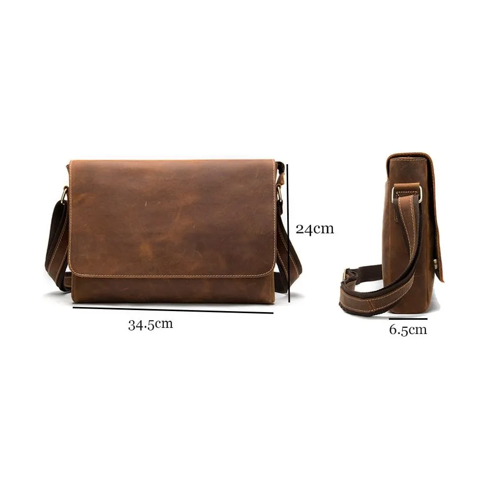 Luxury Leather Flap Laptop Office Briefcase Bag