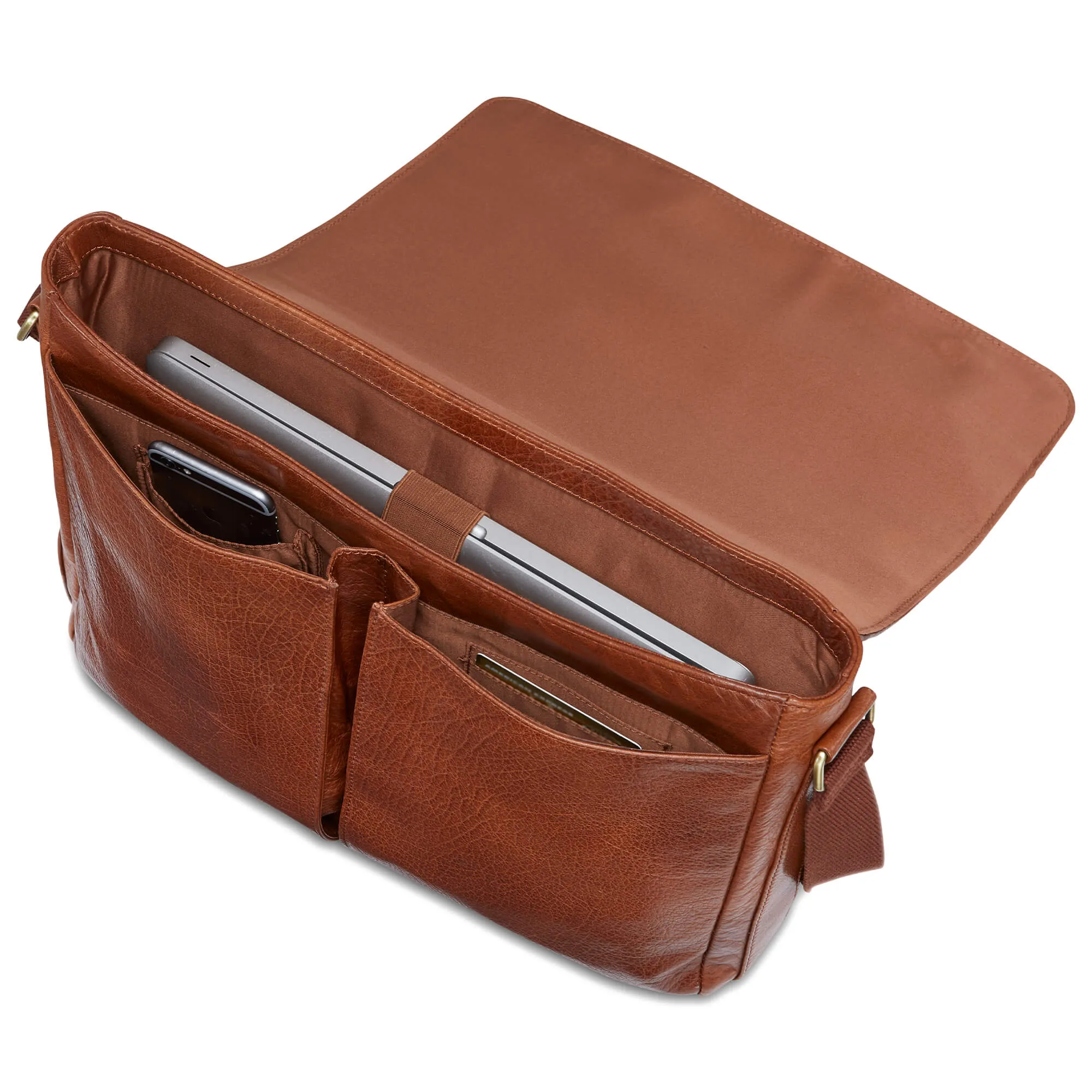 Mancini Leather Messenger Bag for 15'' Laptop/Tablet RFID