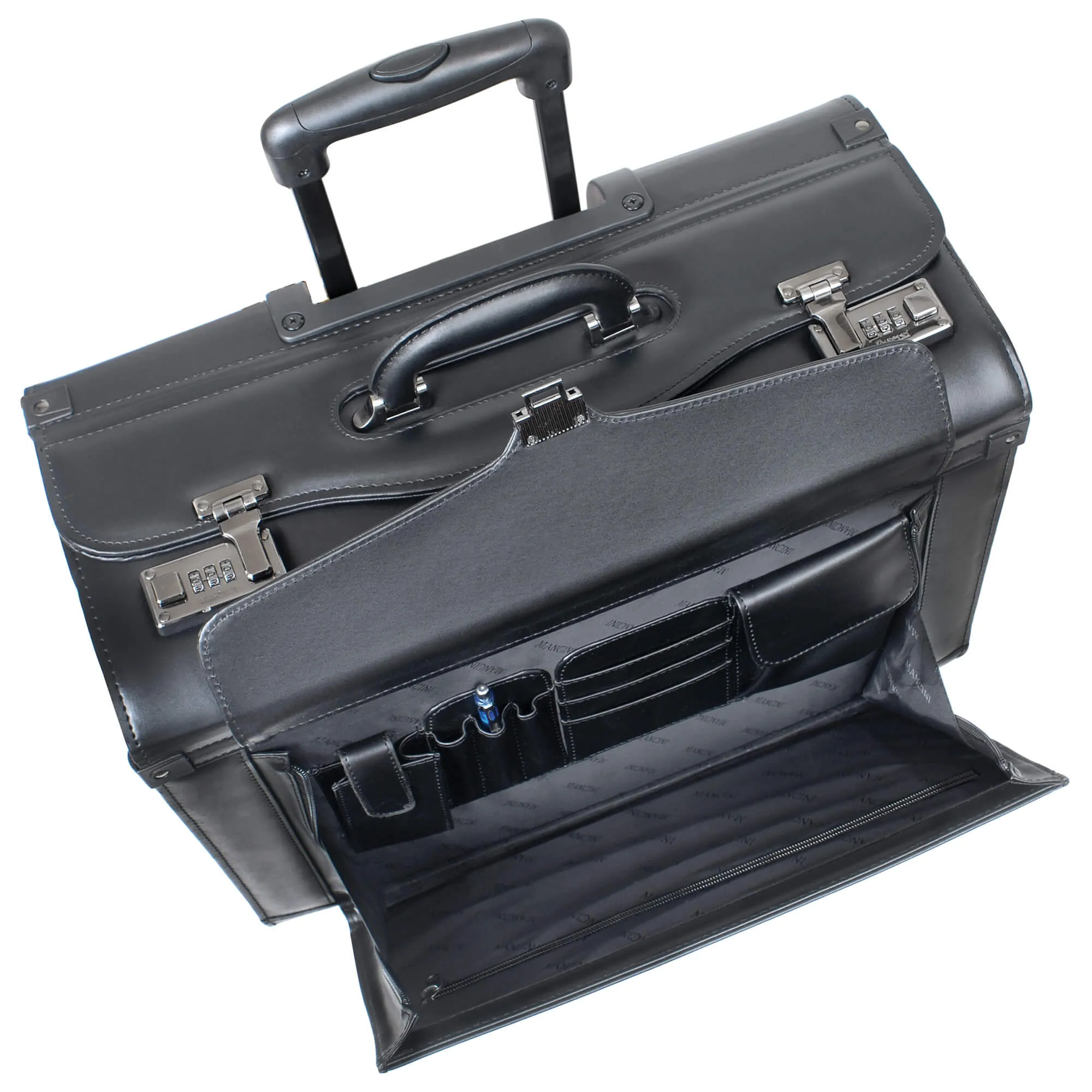 Mancini Simulated Leather Wheeled Catalog Case