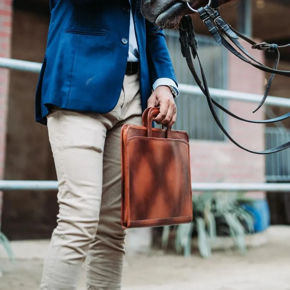 Mens Brown Executive Leather Messenger Bag