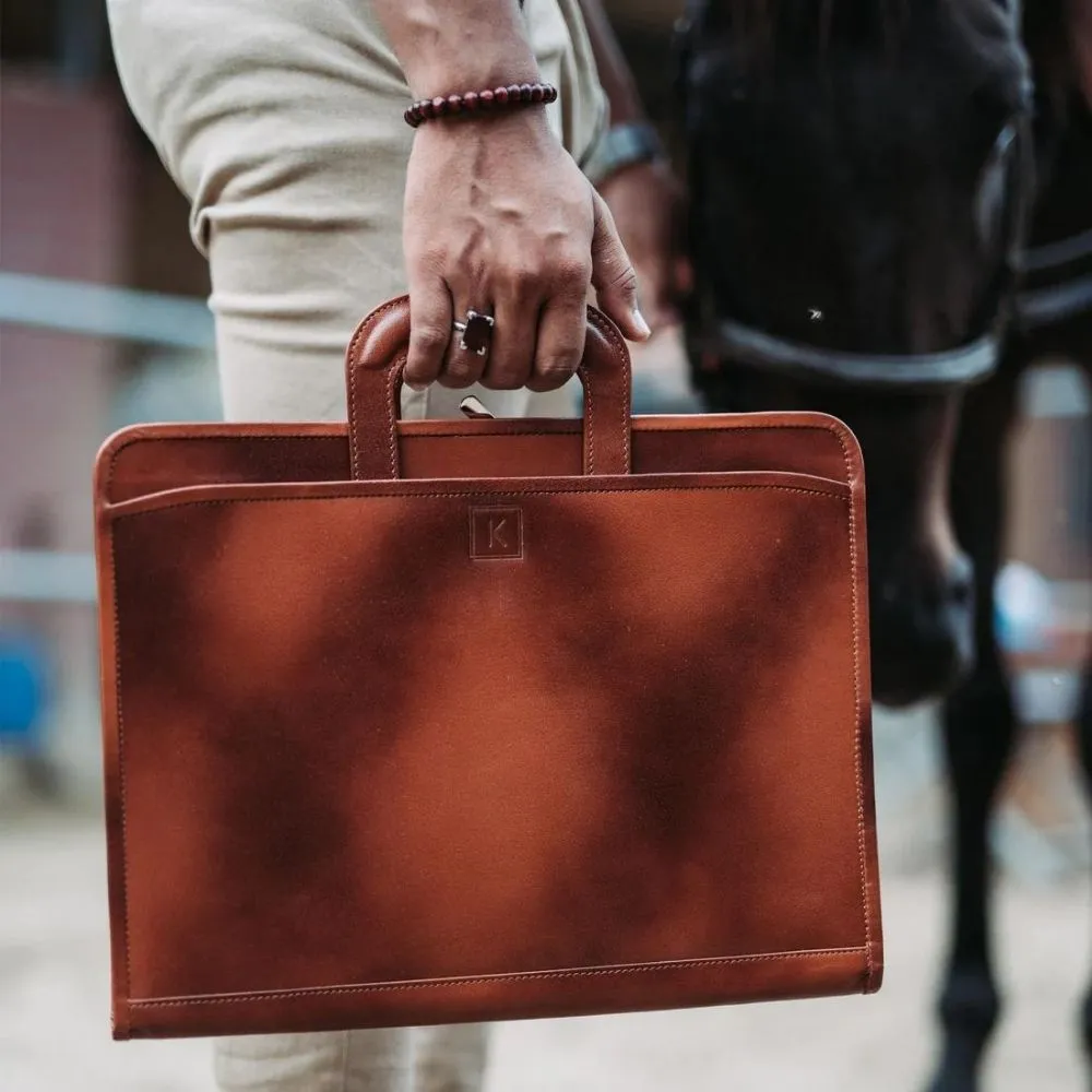 Mens Brown Executive Leather Messenger Bag