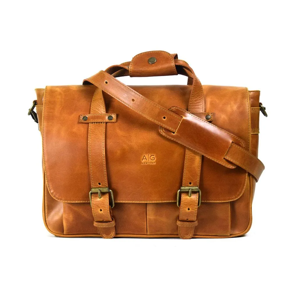 Montana Portfolio Briefcase in Cognac Leather