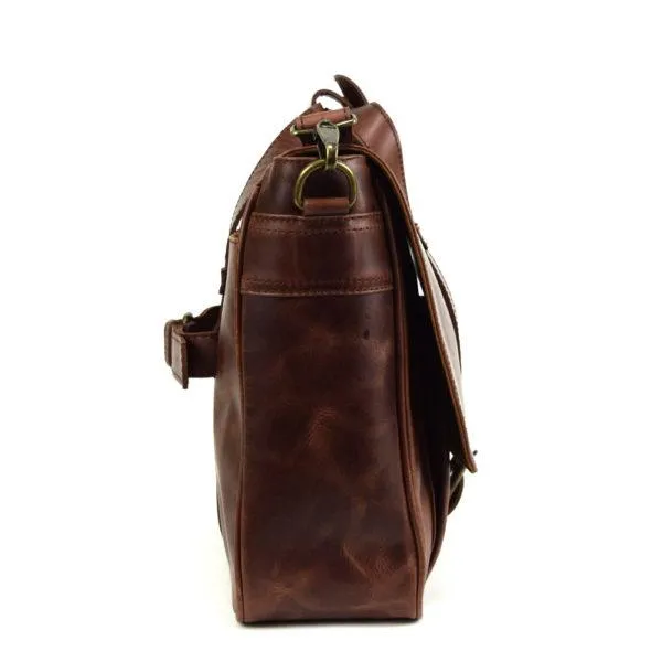 Montana Portfolio XL Briefcase Legal Size in Rustic Brown Leather