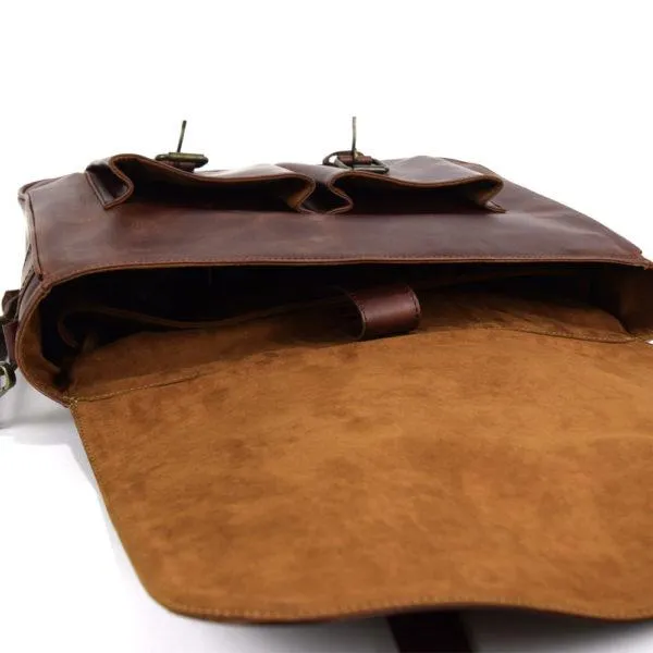 Montana Portfolio XL Briefcase Legal Size in Rustic Brown Leather