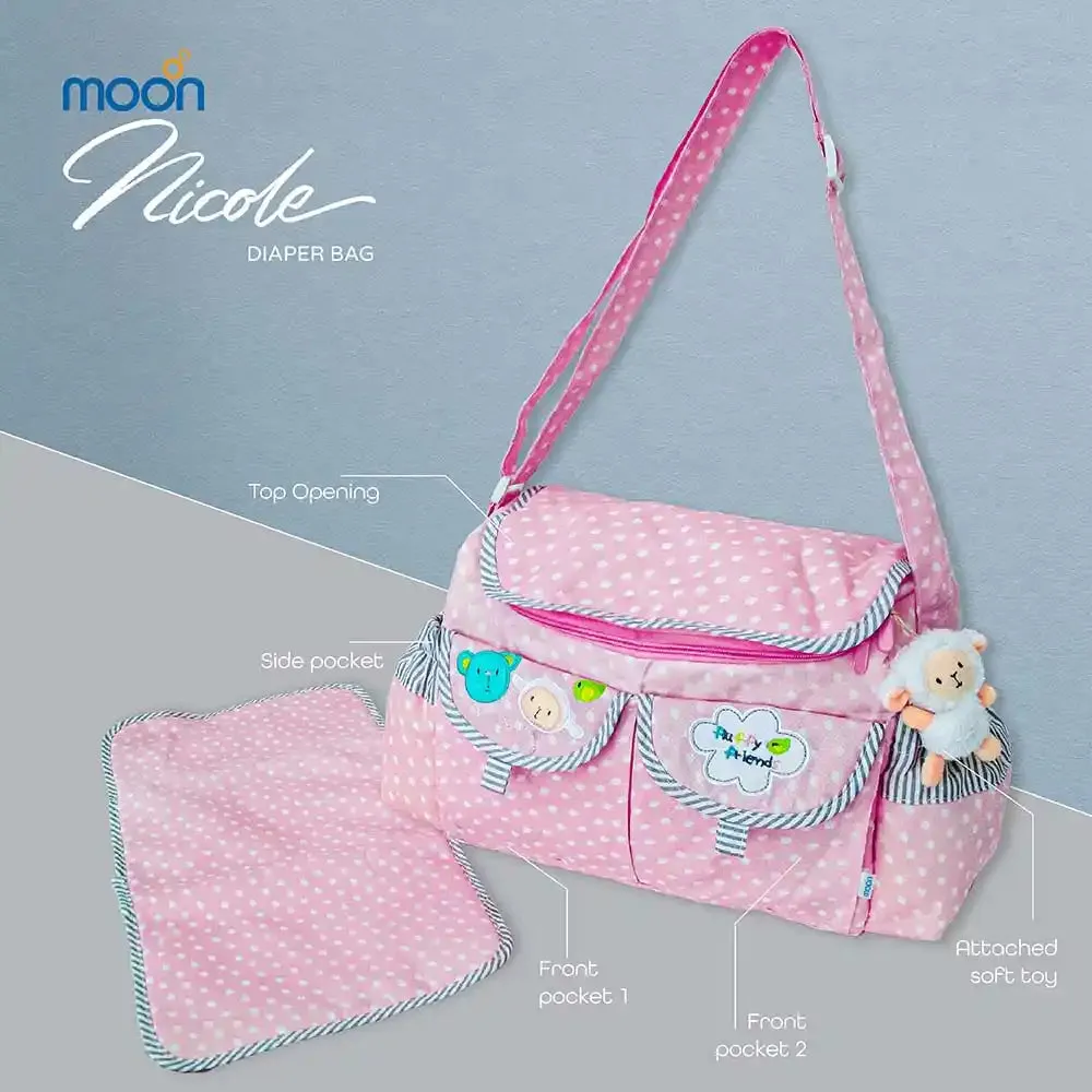 Moon Nicole Stylish Maternity/Diaper Bag (Pink)