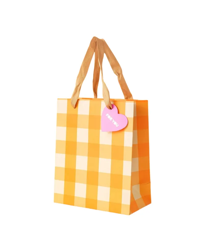 Orange Gingham Gift Bags