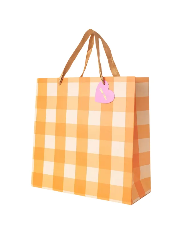 Orange Gingham Gift Bags