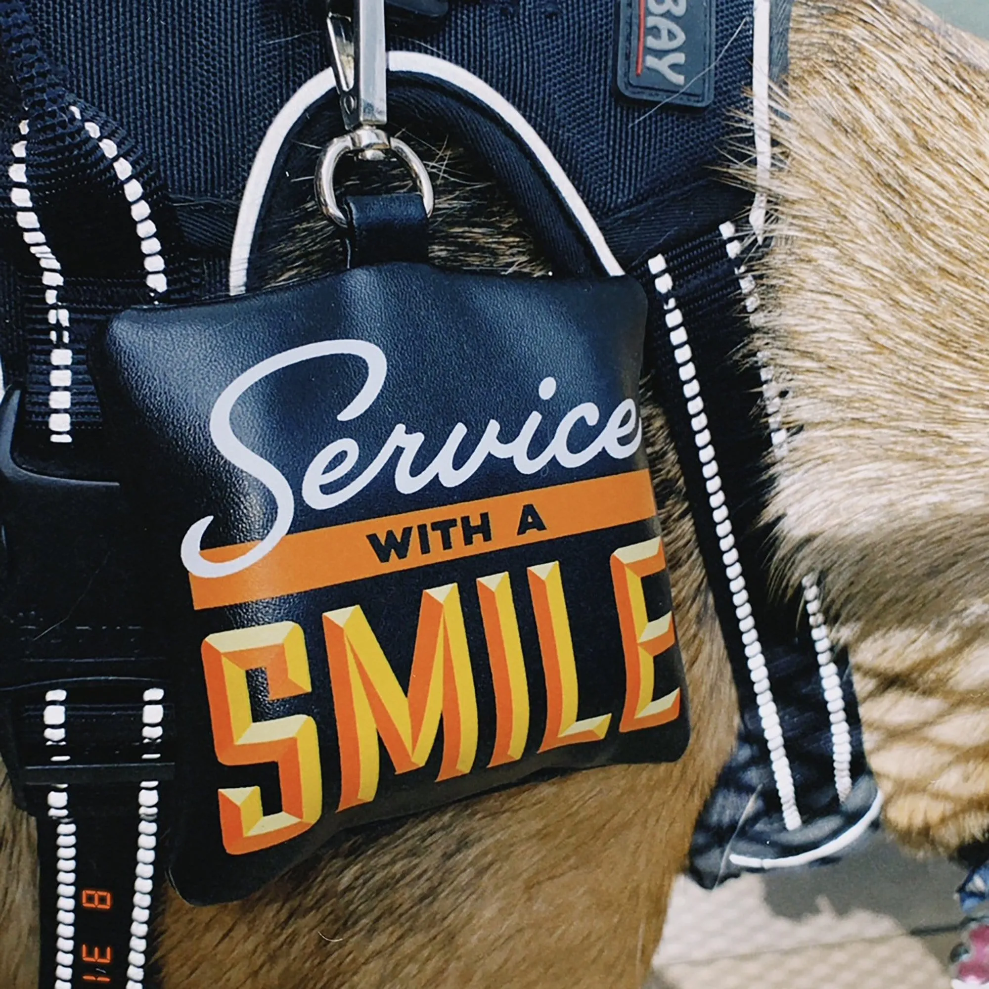 POOP BAG HOLDER: SERVICE WITH A SMILE