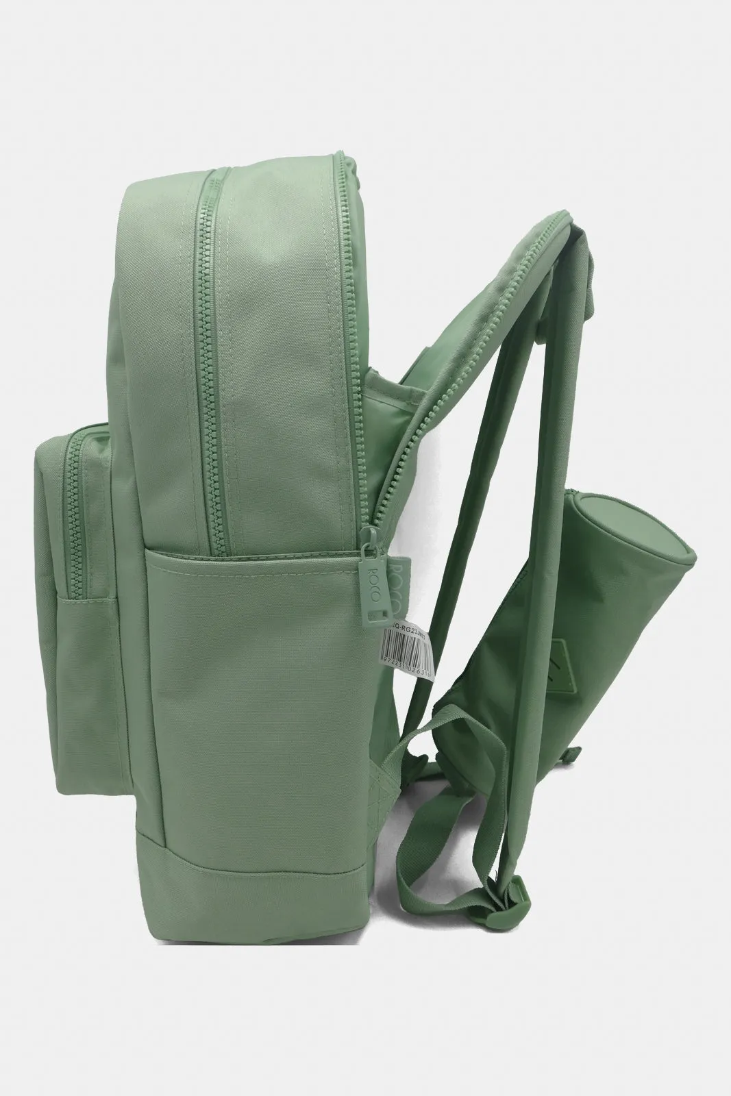 Roco Green Plain Backpack With Pencil Case (17 Inch)