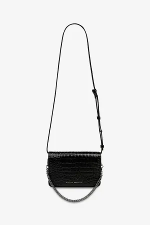 SHE BURNS BAG (Black Croc)