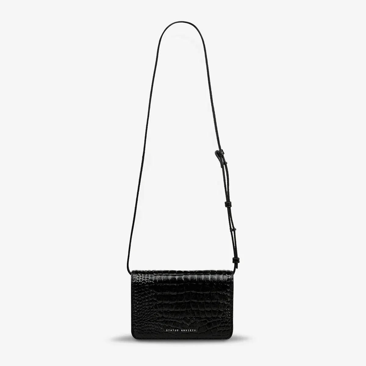 SHE BURNS BAG (Black Croc)