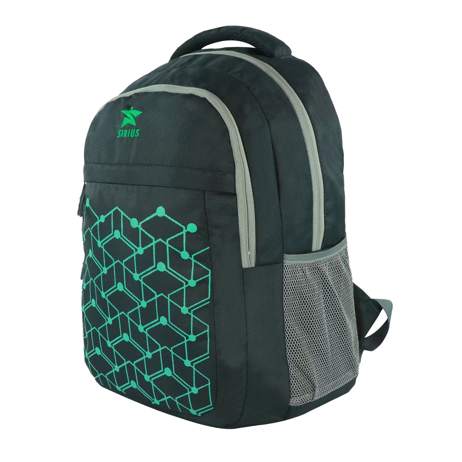 SIRIUS Laptop LTP 03 Backpack  geometric print GREEN & Black