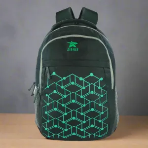 SIRIUS Laptop LTP 03 Backpack  geometric print GREEN & Black