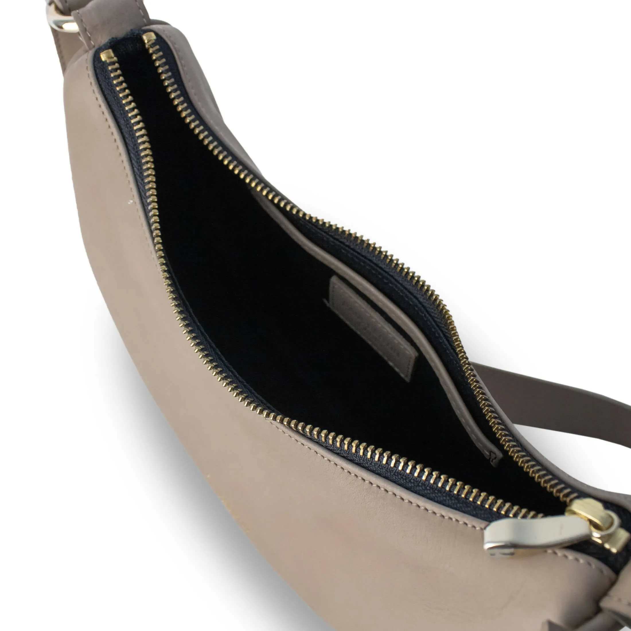 Smooth beige leather fanny pack