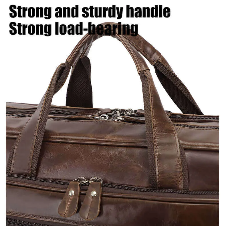 Spacious Leather Laptop Bag for Business Travel