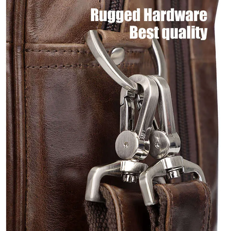 Spacious Leather Laptop Bag for Business Travel