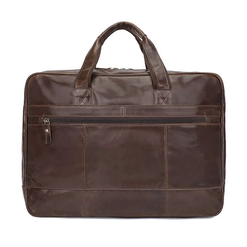 Spacious Leather Laptop Bag for Business Travel