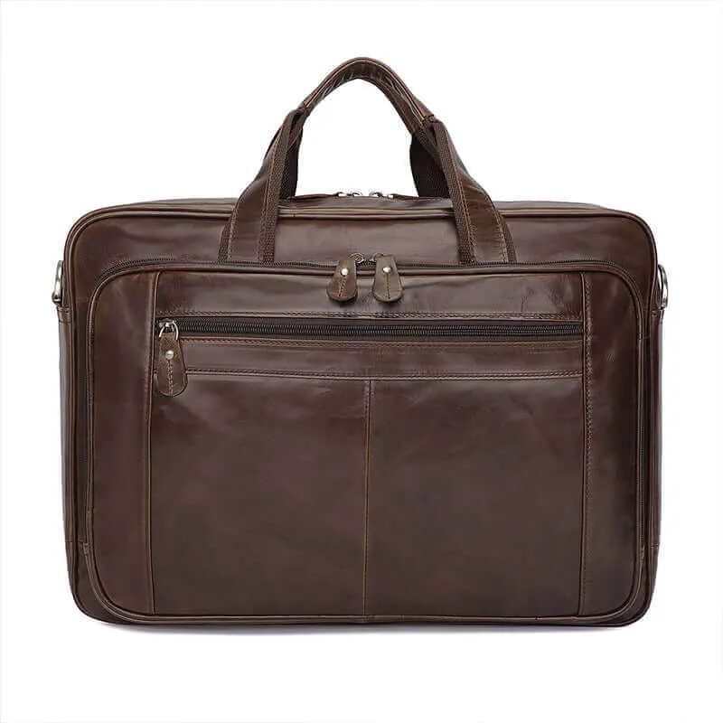 Spacious Leather Laptop Bag for Business Travel