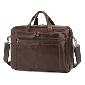 Spacious Leather Laptop Bag for Business Travel