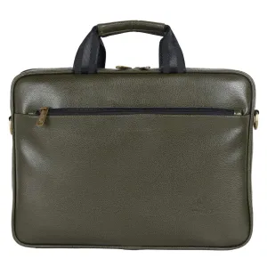 THE CLOWNFISH Zeus Faux Leather 15.6 inch Laptop Messenger Bag Briefcase (Green)