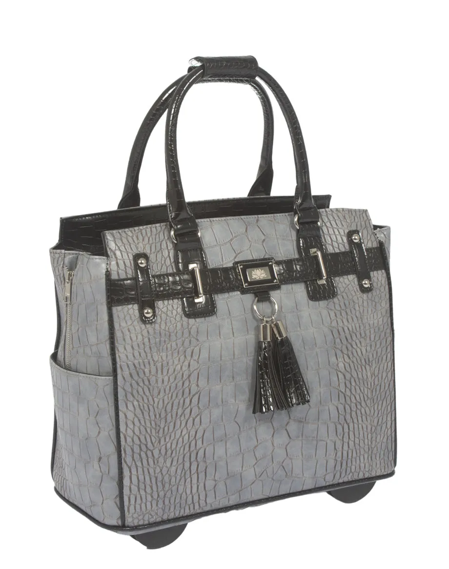 The Greystone Rolling Ladies Laptop Tote Bag, Women's Laptop Purse With Wheels