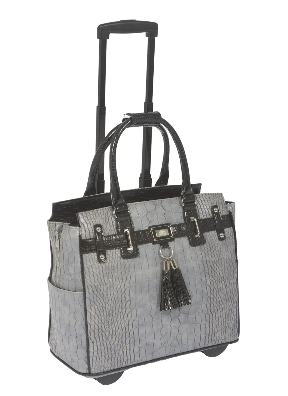 The Greystone Rolling Ladies Laptop Tote Bag, Women's Laptop Purse With Wheels