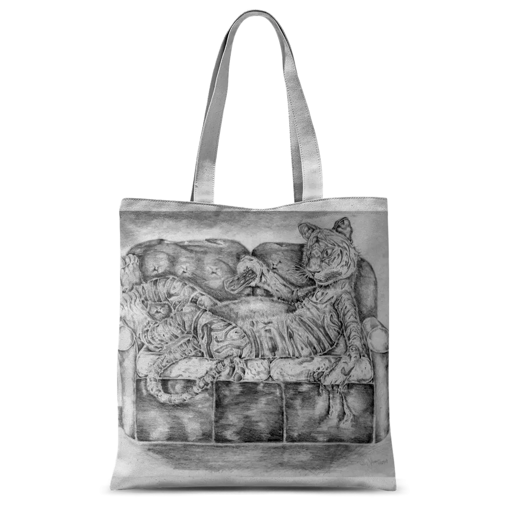 Tiger on a Couch Classic Sublimation Tote Bag