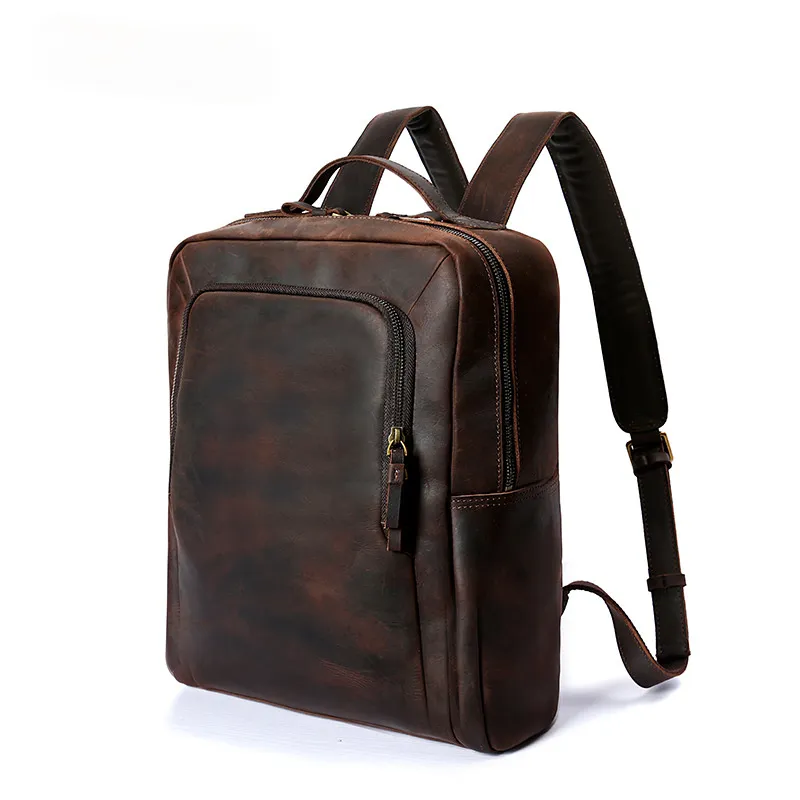 VIntage Leather Laptop Backpack P-8250