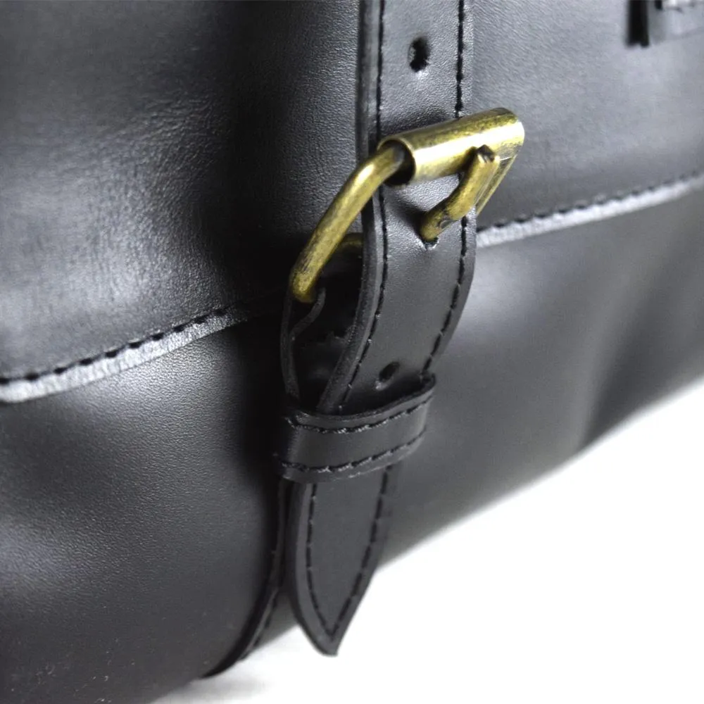 Wyoming Portfolio Briefcase in Black Leather - Harley logo - FINAL SALE - no exchange - 45% off